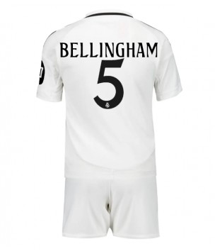 Billiga Real Madrid Jude Bellingham #5 Hemmatröja Barn 2024-25 Kortärmad (+ Korta byxor)